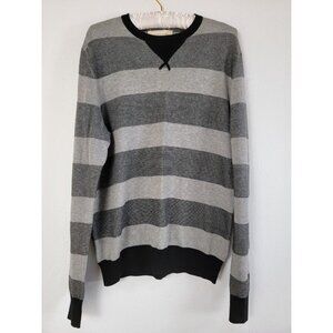 Frederik Anderson Copenhagen Men's Sweater Small Gray Black Striped Pullover